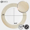 image:imagePARTY BARGAINS 13Inch Charger Plates  8 Pack Organic Collection Black Gold Rim HeavyDuty Disposable Chargers for Elegant Dining  Ideal for Weddings and Formal EventsGold Rope
