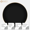 image:imagePARTY BARGAINS 13Inch Charger Plates  8 Pack Organic Collection Black Gold Rim HeavyDuty Disposable Chargers for Elegant Dining  Ideal for Weddings and Formal EventsHammered Black Gold Rim