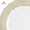 image:imagePARTY BARGAINS 13Inch Charger Plates  8 Pack Organic Collection Black Gold Rim HeavyDuty Disposable Chargers for Elegant Dining  Ideal for Weddings and Formal EventsGold Rope
