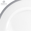 image:imagePARTY BARGAINS 13Inch Charger Plates  8 Pack Organic Collection Black Gold Rim HeavyDuty Disposable Chargers for Elegant Dining  Ideal for Weddings and Formal EventsSilver Rim
