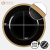 image:imagePARTY BARGAINS 13Inch Charger Plates  8 Pack Organic Collection Black Gold Rim HeavyDuty Disposable Chargers for Elegant Dining  Ideal for Weddings and Formal EventsBlack With Gold Rim