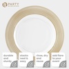 image:imagePARTY BARGAINS 13Inch Charger Plates  8 Pack Organic Collection Black Gold Rim HeavyDuty Disposable Chargers for Elegant Dining  Ideal for Weddings and Formal EventsGold Textured