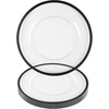 image:imagePARTY BARGAINS 13Inch Charger Plates  8 Pack Organic Collection Black Gold Rim HeavyDuty Disposable Chargers for Elegant Dining  Ideal for Weddings and Formal EventsBlack Rim