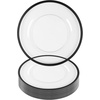 image:imagePARTY BARGAINS 13Inch Charger Plates  8 Pack Organic Collection Black Gold Rim HeavyDuty Disposable Chargers for Elegant Dining  Ideal for Weddings and Formal EventsBlack Rim