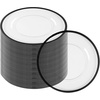 image:imagePARTY BARGAINS 13Inch Charger Plates  8 Pack Organic Collection Black Gold Rim HeavyDuty Disposable Chargers for Elegant Dining  Ideal for Weddings and Formal EventsBlack Rim