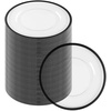 image:imagePARTY BARGAINS 13Inch Charger Plates  8 Pack Organic Collection Black Gold Rim HeavyDuty Disposable Chargers for Elegant Dining  Ideal for Weddings and Formal EventsBlack Rim