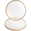 image:imagePARTY BARGAINS 13Inch Charger Plates  8 Pack Organic Collection Black Gold Rim HeavyDuty Disposable Chargers for Elegant Dining  Ideal for Weddings and Formal EventsA Clear with Gold Rim