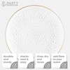 image:imagePARTY BARGAINS 13Inch Charger Plates  8 Pack Organic Collection Black Gold Rim HeavyDuty Disposable Chargers for Elegant Dining  Ideal for Weddings and Formal EventsHammered Clear Gold Rim