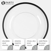 image:imagePARTY BARGAINS 13Inch Charger Plates  8 Pack Organic Collection Black Gold Rim HeavyDuty Disposable Chargers for Elegant Dining  Ideal for Weddings and Formal EventsBlack Rim