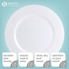 image:imagePARTY BARGAINS 13Inch Charger Plates  8 Pack Organic Collection Black Gold Rim HeavyDuty Disposable Chargers for Elegant Dining  Ideal for Weddings and Formal EventsA White