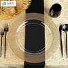 image:imagePARTY BARGAINS 13Inch Charger Plates  8 Pack Organic Collection Black Gold Rim HeavyDuty Disposable Chargers for Elegant Dining  Ideal for Weddings and Formal EventsGold Rope