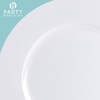 image:imagePARTY BARGAINS 13Inch Charger Plates  8 Pack Organic Collection Black Gold Rim HeavyDuty Disposable Chargers for Elegant Dining  Ideal for Weddings and Formal EventsA White