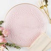 image:imagePARTY BARGAINS 13Inch Charger Plates  8 Pack Organic Collection Black Gold Rim HeavyDuty Disposable Chargers for Elegant Dining  Ideal for Weddings and Formal EventsHammered Pink Gold Rim