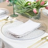 image:imagePARTY BARGAINS 13Inch Charger Plates  8 Pack Organic Collection Black Gold Rim HeavyDuty Disposable Chargers for Elegant Dining  Ideal for Weddings and Formal EventsHammered Clear Gold Rim