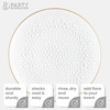 image:imagePARTY BARGAINS 13Inch Charger Plates  8 Pack Organic Collection Black Gold Rim HeavyDuty Disposable Chargers for Elegant Dining  Ideal for Weddings and Formal EventsHammered Clear Gold Rim