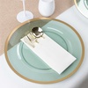 image:imagePARTY BARGAINS 13Inch Charger Plates  8 Pack Organic Collection Black Gold Rim HeavyDuty Disposable Chargers for Elegant Dining  Ideal for Weddings and Formal EventsGreen With Gold Rim
