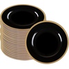 image:imagePARTY BARGAINS 13Inch Charger Plates  8 Pack Organic Collection Black Gold Rim HeavyDuty Disposable Chargers for Elegant Dining  Ideal for Weddings and Formal EventsBlack With Gold Rim