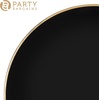 image:imagePARTY BARGAINS 13Inch Charger Plates  8 Pack Organic Collection Black Gold Rim HeavyDuty Disposable Chargers for Elegant Dining  Ideal for Weddings and Formal EventsHammered Black Gold Rim