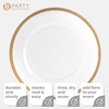 image:imagePARTY BARGAINS 13Inch Charger Plates  8 Pack Organic Collection Black Gold Rim HeavyDuty Disposable Chargers for Elegant Dining  Ideal for Weddings and Formal EventsA Clear with Gold Rim