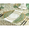 image:imagePARTY BARGAINS 13Inch Charger Plates  8 Pack Organic Collection Black Gold Rim HeavyDuty Disposable Chargers for Elegant Dining  Ideal for Weddings and Formal EventsGreen With Gold Rim
