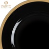 image:imagePARTY BARGAINS 13Inch Charger Plates  8 Pack Organic Collection Black Gold Rim HeavyDuty Disposable Chargers for Elegant Dining  Ideal for Weddings and Formal EventsBlack With Gold Rim