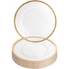 image:imagePARTY BARGAINS 13Inch Charger Plates  8 Pack Organic Collection Black Gold Rim HeavyDuty Disposable Chargers for Elegant Dining  Ideal for Weddings and Formal EventsA Clear with Gold Rim