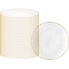 image:imagePARTY BARGAINS 13Inch Charger Plates  8 Pack Organic Collection Black Gold Rim HeavyDuty Disposable Chargers for Elegant Dining  Ideal for Weddings and Formal EventsHammered Clear Gold Rim