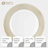 image:imagePARTY BARGAINS 13Inch Charger Plates  8 Pack Organic Collection Black Gold Rim HeavyDuty Disposable Chargers for Elegant Dining  Ideal for Weddings and Formal EventsGold Rope