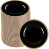 image:imagePARTY BARGAINS 13Inch Charger Plates  8 Pack Organic Collection Black Gold Rim HeavyDuty Disposable Chargers for Elegant Dining  Ideal for Weddings and Formal EventsBlack With Gold Rim