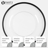 image:imagePARTY BARGAINS 13Inch Charger Plates  8 Pack Organic Collection Black Gold Rim HeavyDuty Disposable Chargers for Elegant Dining  Ideal for Weddings and Formal EventsBlack Rim