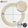 image:imagePARTY BARGAINS 13Inch Charger Plates  8 Pack Organic Collection Black Gold Rim HeavyDuty Disposable Chargers for Elegant Dining  Ideal for Weddings and Formal EventsGold Rope
