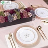 image:imagePARTY BARGAINS 13Inch Charger Plates  8 Pack Organic Collection Black Gold Rim HeavyDuty Disposable Chargers for Elegant Dining  Ideal for Weddings and Formal EventsGold Rope