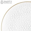 image:imagePARTY BARGAINS 13Inch Charger Plates  8 Pack Organic Collection Black Gold Rim HeavyDuty Disposable Chargers for Elegant Dining  Ideal for Weddings and Formal EventsHammered Clear Gold Rim