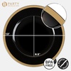 image:imagePARTY BARGAINS 13Inch Charger Plates  8 Pack Organic Collection Black Gold Rim HeavyDuty Disposable Chargers for Elegant Dining  Ideal for Weddings and Formal EventsBlack With Gold Rim