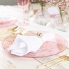 image:imagePARTY BARGAINS 13Inch Charger Plates  8 Pack Organic Collection Black Gold Rim HeavyDuty Disposable Chargers for Elegant Dining  Ideal for Weddings and Formal EventsHammered Pink