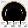 image:imagePARTY BARGAINS 13Inch Charger Plates  8 Pack Organic Collection Black Gold Rim HeavyDuty Disposable Chargers for Elegant Dining  Ideal for Weddings and Formal EventsBlack With Gold Rim