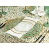 image:imagePARTY BARGAINS 13Inch Charger Plates  8 Pack Organic Collection Black Gold Rim HeavyDuty Disposable Chargers for Elegant Dining  Ideal for Weddings and Formal EventsGreen With Gold Rim