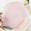 image:imagePARTY BARGAINS 13Inch Charger Plates  8 Pack Organic Collection Black Gold Rim HeavyDuty Disposable Chargers for Elegant Dining  Ideal for Weddings and Formal EventsHammered Pink Gold Rim