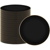 image:imagePARTY BARGAINS 13Inch Charger Plates  8 Pack Organic Collection Black Gold Rim HeavyDuty Disposable Chargers for Elegant Dining  Ideal for Weddings and Formal EventsHammered Black Gold Rim