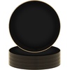 image:imagePARTY BARGAINS 13Inch Charger Plates  8 Pack Organic Collection Black Gold Rim HeavyDuty Disposable Chargers for Elegant Dining  Ideal for Weddings and Formal EventsHammered Black Gold Rim