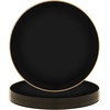 image:imagePARTY BARGAINS 13Inch Charger Plates  8 Pack Organic Collection Black Gold Rim HeavyDuty Disposable Chargers for Elegant Dining  Ideal for Weddings and Formal EventsHammered Black Gold Rim
