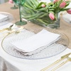 image:imagePARTY BARGAINS 13Inch Charger Plates  8 Pack Organic Collection Black Gold Rim HeavyDuty Disposable Chargers for Elegant Dining  Ideal for Weddings and Formal EventsHammered Clear Gold Rim