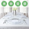 image:imagePARTY BARGAINS Disposable Plastic Set  10 Dinner Plates 7 SaladDessert Plates Forks Knives Spoons Weddings Bridal Showers Birthday 250Set Silver Lace