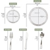 image:imagePARTY BARGAINS Disposable Plastic Set  10 Dinner Plates 7 SaladDessert Plates Forks Knives Spoons Weddings Bridal Showers Birthday 250Set Silver Twig
