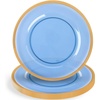 image:imageBlue Charger Plates With Gold Rim 8 Pack  13 Round Disposable amp Reusable Plastic Chargers for Weddings Events amp Home Dcor
