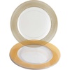 image:imagePARTY BARGAINS 13Inch Charger Plates  8 Pack Organic Collection Black Gold Rim HeavyDuty Disposable Chargers for Elegant Dining  Ideal for Weddings and Formal EventsGold Textured