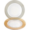 image:imagePARTY BARGAINS 13Inch Charger Plates  8 Pack Organic Collection Black Gold Rim HeavyDuty Disposable Chargers for Elegant Dining  Ideal for Weddings and Formal EventsGold Rope
