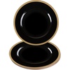 image:imagePARTY BARGAINS 13Inch Charger Plates  8 Pack Organic Collection Black Gold Rim HeavyDuty Disposable Chargers for Elegant Dining  Ideal for Weddings and Formal EventsBlack With Gold Rim