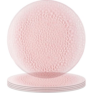 image:imagePARTY BARGAINS 13Inch Charger Plates  8 Pack Organic Collection Black Gold Rim HeavyDuty Disposable Chargers for Elegant Dining  Ideal for Weddings and Formal EventsHammered Pink