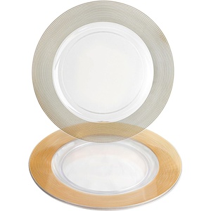 image:imagePARTY BARGAINS 13Inch Charger Plates  8 Pack Organic Collection Black Gold Rim HeavyDuty Disposable Chargers for Elegant Dining  Ideal for Weddings and Formal EventsGold Rope